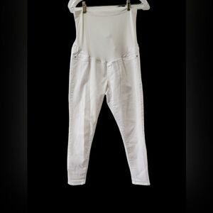 Liz Lange white maternity ankle pants size S cotton polyester spandex blend
